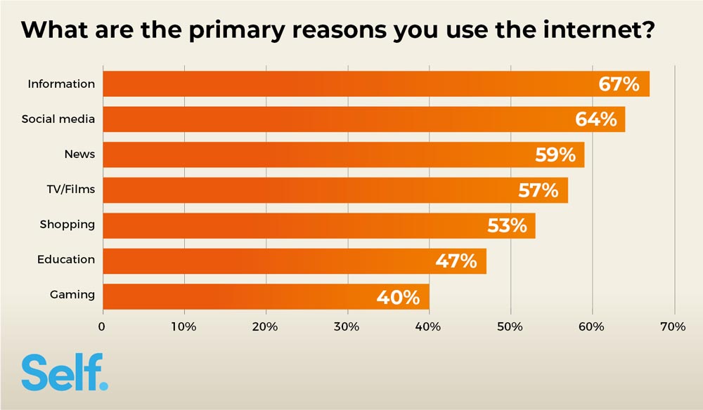 What are the primary reasons you use the internet?